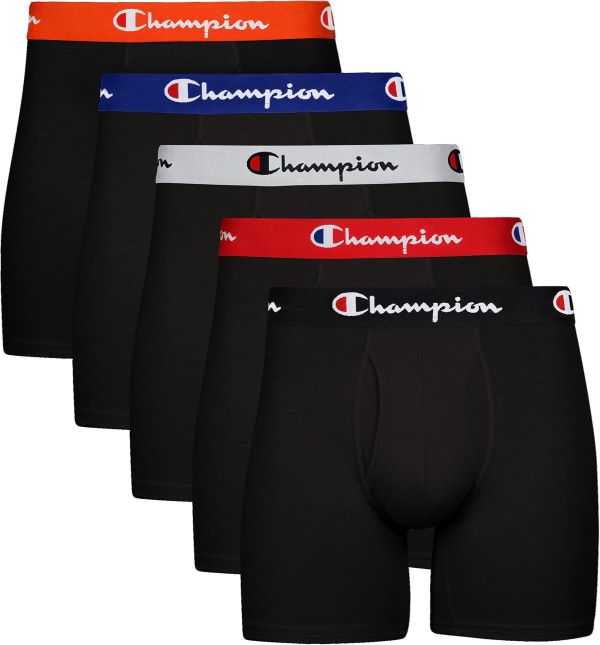 Champion Men's Every Day Comfort Stretch Cotton Boxer Briefs (3 Pack)