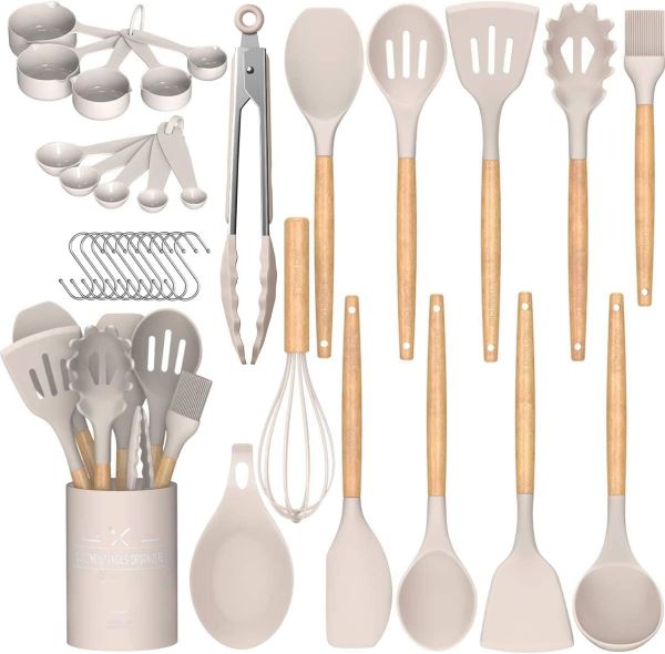 Umite Chef Kitchen Cooking Utensils Set, 33 pcs Non-Stick Silicone