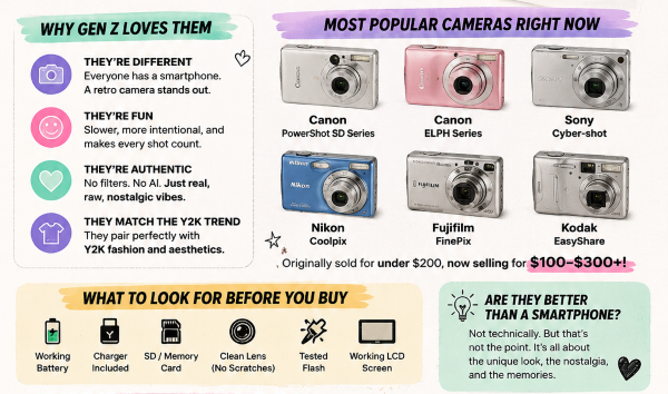 vintage silver digital camera 